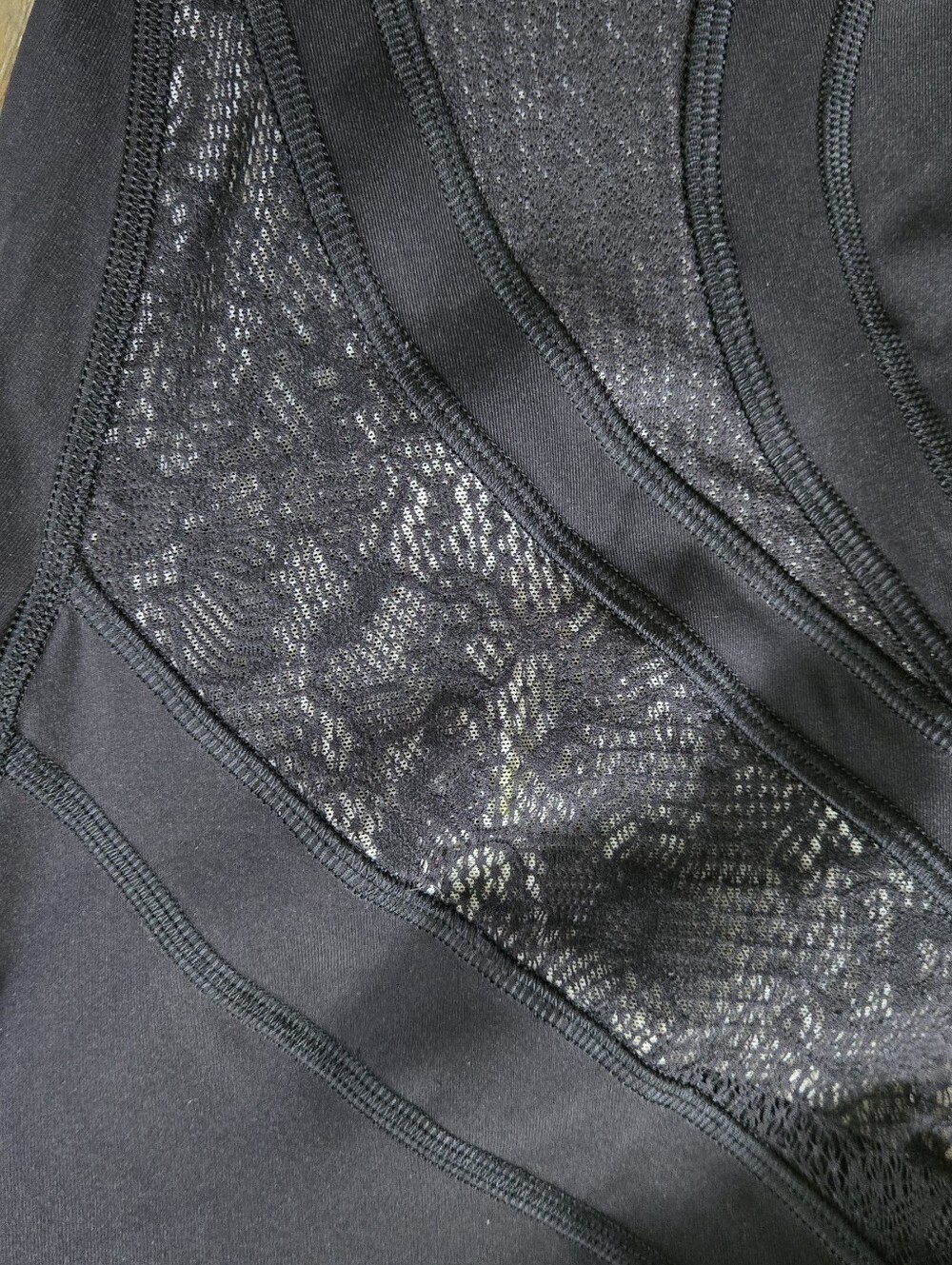 Lululemon Womens Black Wunder Under High Rise Tights / Leggings With Lace Size 6 - Picture 6 of 12